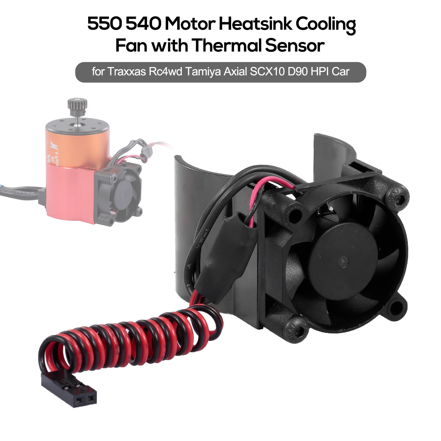 RC Car Motor Heatsink 550 540 Motor Cooling Fan with Thermal Sensor CNC