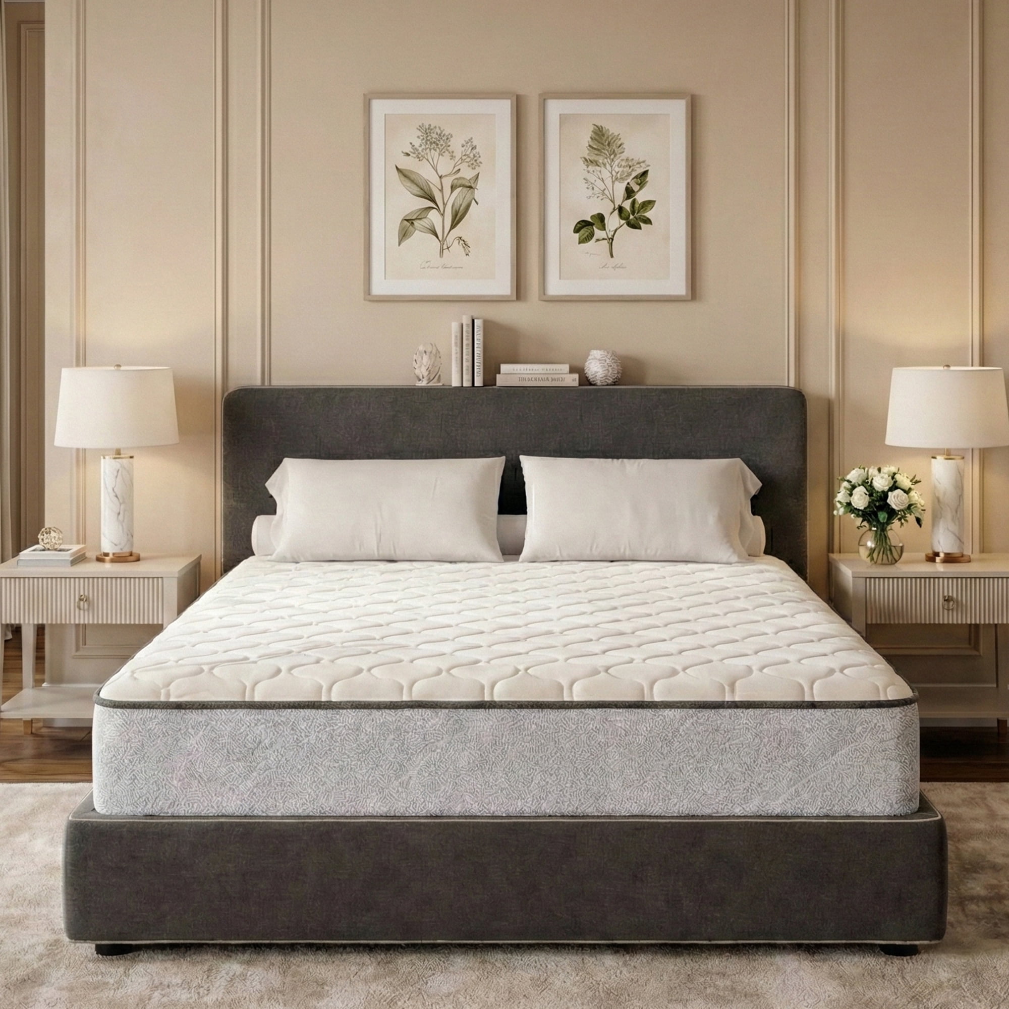 Continental Sleep, 7-Inch Medium Firm High Density Foam Mattress, Comfortable Mattress for Cooler Sleep, Supportive & Pressure Relief, 80" x 33", White
