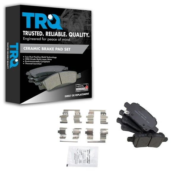 TRQ Rear Ceramic Brake Pad Set for Malibu LaCrosse Regal Terrain BFA15082 Fits select: 2018-2022 CHEVROLET EQUINOX, 2016-2021 CHEVROLET MALIBU