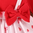 thumbnail image 4 of Valentine Outfit Baby Girl Long Sleeve Heart Print Romper Tutu Dress with Bow Headband Set Cute Baby Girl Outfit Outfit 6-12 Months, 4 of 9