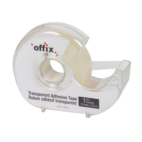 Offix NOV-CLR-19X33 Transparent Adhesive Tape Dispenser 19mm x 33 m - 1 Each
