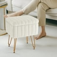 thumbnail image 6 of Gianna Stool Chair with Storage Space,with Non-Slip Feet, for Dressing Room, Bedroom, White, 6 of 6