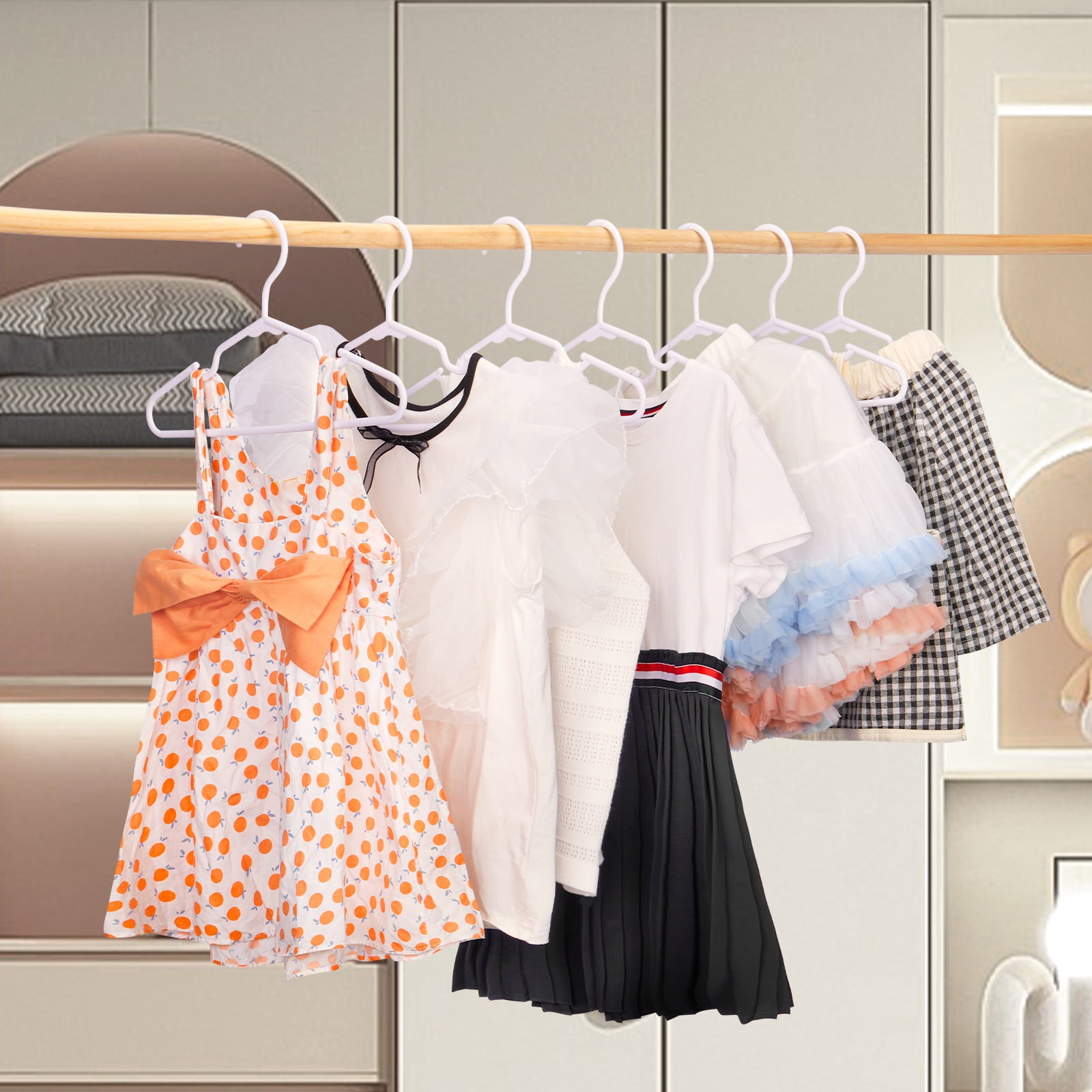 Baby Hanger for Cloth,Plastic Kid Hanger for Child Newborn Toddler,100 Pack,White