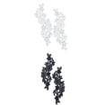 thumbnail image 1 of Pair El Applique Floral Blanco Del Cordón Bordó El Applique de Los Ajustes Del Arte de Costura+Pair El Applique Floral Negro Del Cordón Bordó El Appli Soledad Applique floral del cordón, 1 of 10