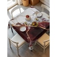 thumbnail image 6 of Marble Red Table Cloth, Modern Abstract Gold White Brick Stone Motif Waterproof Tablecloth for Square Tables, Reusable Washable Fabric Table Cover for Restaurant Kitchen Dining Tables 60"x60", 6 of 6