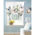 thumbnail image 2 of Pink Flowers Tie Up Curtains for Window, Thermal Insulated Balloon Shade Adjustable Rod Pocket Curtains Valance Panels for Kitchen Bathroom Cafe 42 x 45 Pastoral Spring Botanical Butterfly Plants, 2 of 6