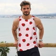thumbnail image 6 of Gukieu Strawberry Print Men's Quick Dry Fitness Vest, Round Neck Sleeveless Fitness Bodybuilding Top-Small, 6 of 7