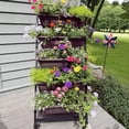 thumbnail image 6 of Yacona 5 Tiers Vertical Garden Planter with Wheels, Vertical Raised Garden Bed, Freestanding Garden Planter Box, for Herb Flower Vegetable, 6 of 7