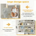 thumbnail image 5 of Semoic 6 Tire Large White L Shaped Bookshelf & Corner Bookcase with Storage Cabinet and 2 Barn Doors and 10 Storage Shelves, 71.3" Tall Farmhouse Etagere L Shaped Book-Shelf with Metal Frame(White), 5 of 9