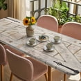 thumbnail image 3 of Vintage Wood Grain Table Cloths for 8 Foot Rectangle Tables, Farmhouse Country Door Retro Patio Waterproof Elastic Fitted Tablecloths, Washable Rectangular Table Cover for Camping, 3 of 8