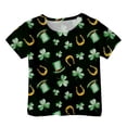 thumbnail image 3 of SJLDQY Toddler Child Girls T Shirt St. Patrick's Day Crewneck Short Sleeve Clover Print Soft Casual Loose Fashion Tops Tee, 3 of 5