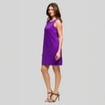 thumbnail image 3 of 24seven Comfort Apparel Womens Round Neck Sleeveless A-Line Mini Shift Dress, 3 of 4