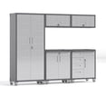 thumbnail image 3 of IKIMI 5-Piece Garage Storage Cabinet Set, Heavy Duty Metal Garage Cabinets System Workshop Set with 1* Tall Tool Cabinets+ 2 * Wall Mounted Cabinet+ 2 * Tool Cabinet with Wheels, Gray, 3 of 10