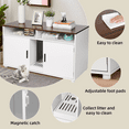 thumbnail image 3 of RichYa Cat Litter Box Enclosure for 2 Cats, Wooden Hidden Cat Litter Box Furniture with Double Room, Cat Washroom Furniture with Storage Cabinet, Indoor Cat House TV Stand Side Table, Walnut white, 3 of 9