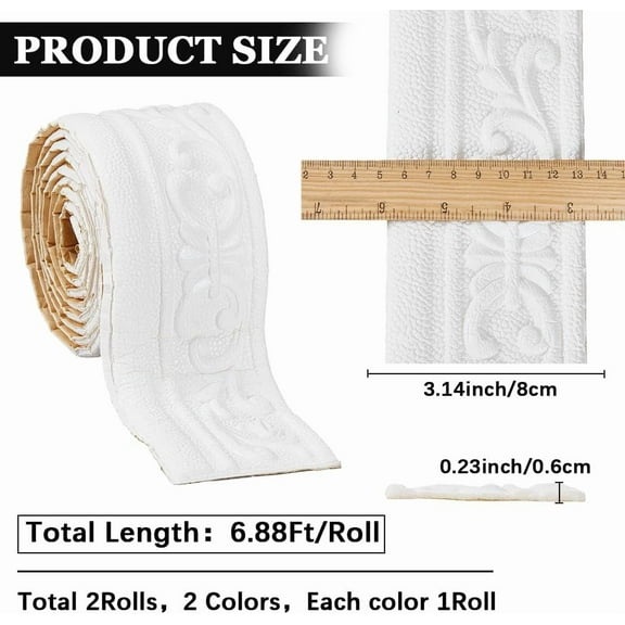 1 set 2pcs 2 styles Self-Adhesive XPE Grain Contact Paper Wall Stickers for Mixed color 80x6mm 2.1m/pc 1pc/style Shelf Liner Dresser Drawer Locker