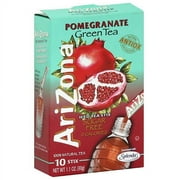 AriZona Sugar Free Pomegranate Green Tea Iced Tea Stix, 10 count, (Pack of 12)