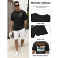 thumbnail image 2 of Camiseta de manga corta de verano para hombre 100% algodón gráfico suelto, 2 of 7