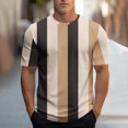 thumbnail image 2 of Maean Men's Striped T Shirt Short Sleeve Round Neck Color Block Summer Tops Casual Tee for Mens, 2 of 5