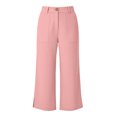 thumbnail image 5 of felwors Capri Women Wide Leg Trendy High Waisted Baggy Straight Casual Summer Stretch Denim Capris Pants Pink for Size L, 5 of 5