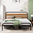 thumbnail image 2 of Huisuilinss Metal Platform Bed Frame,Full Size Bed Frame With Wood Headboard,Queen Size Bed Frame With Metal Slat Support,No Box Spring Needed,Noise Free,Easy Installation, 2 of 7