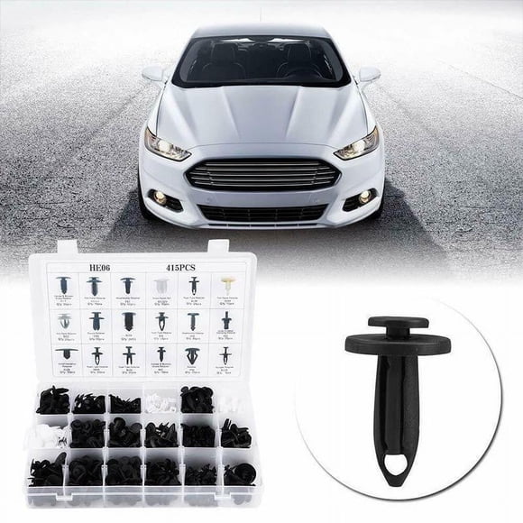 Automotive Nylon Fastener Clip Assortment Kit | 100PCS with 6 Types Retainers & Snap Fit Clips for Car Door Trim Upholstery | Universal 6-10mm Hole Sizes | Plastic Box + Removal Tool