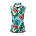 thumbnail image 2 of Uorisanigo Tropical Flowers Hiking Running Workout Tops for Women Relaxed Sleeveless Women's Dry-Fit Golf Shirts Versatile Quarter Zip Workout Tank Tops Size XS, 2 of 7