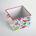 thumbnail image 2 of Bacati - Botanical Pink Cotton Percale Fabric covered Storage, Large Box, 14 x 14 x 10 inches, 2 of 6