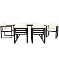 thumbnail image 3 of Euroco 7 Pieces Outdoor Dining Set Patio Dining Table and Chair Set with and Removable Cushions, Beige, 3 of 9