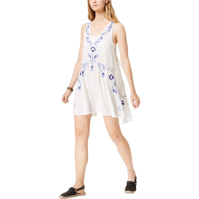 Free People Minivestido bordado para mujer, blanco, pequeño