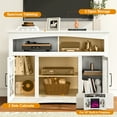 thumbnail image 4 of May in Color 47'' Farmhouse TV Stand with 18'' Fireplace Insert, TV Console with Adjustable Shelves, Glass Doors & LED Lights, 4 of 9