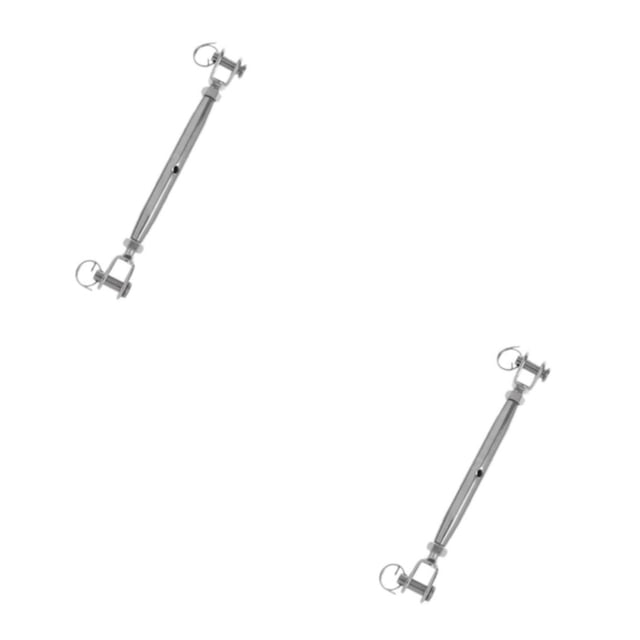 maskred Stainless Steel Closed Body Turnbuckle Jaw Wire Rope Fork Rigging Screw Strong and Long-Lasting Silver M10 2Set