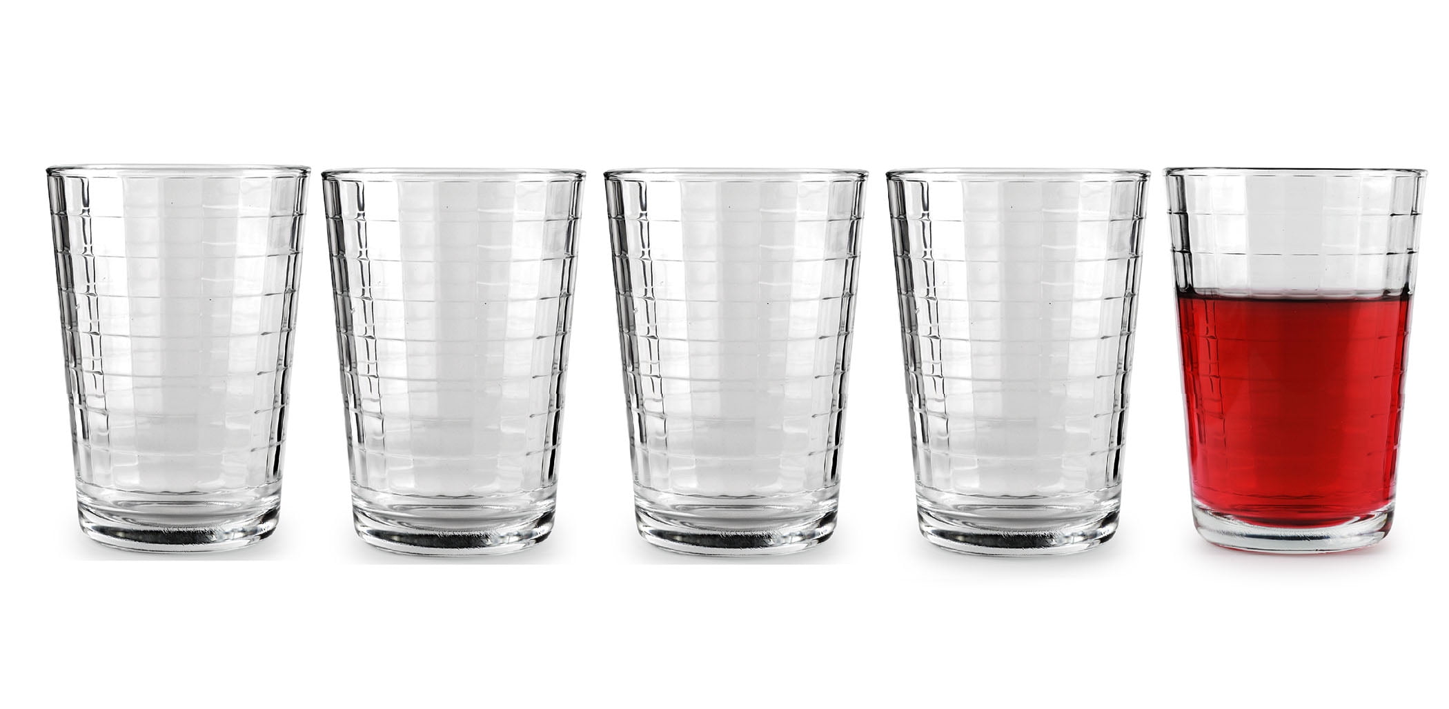 Circleware Matrix Drinkware Juice Glasses, Beverage Water Tumblers for
