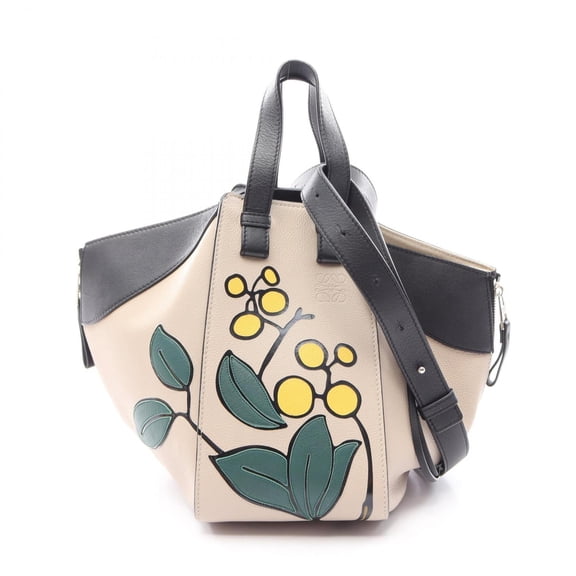 Pre-Owned Loewe Hammock Bag Small Herbarium 2-Way Handbag Leather Women's Beige/Black A538S35X34