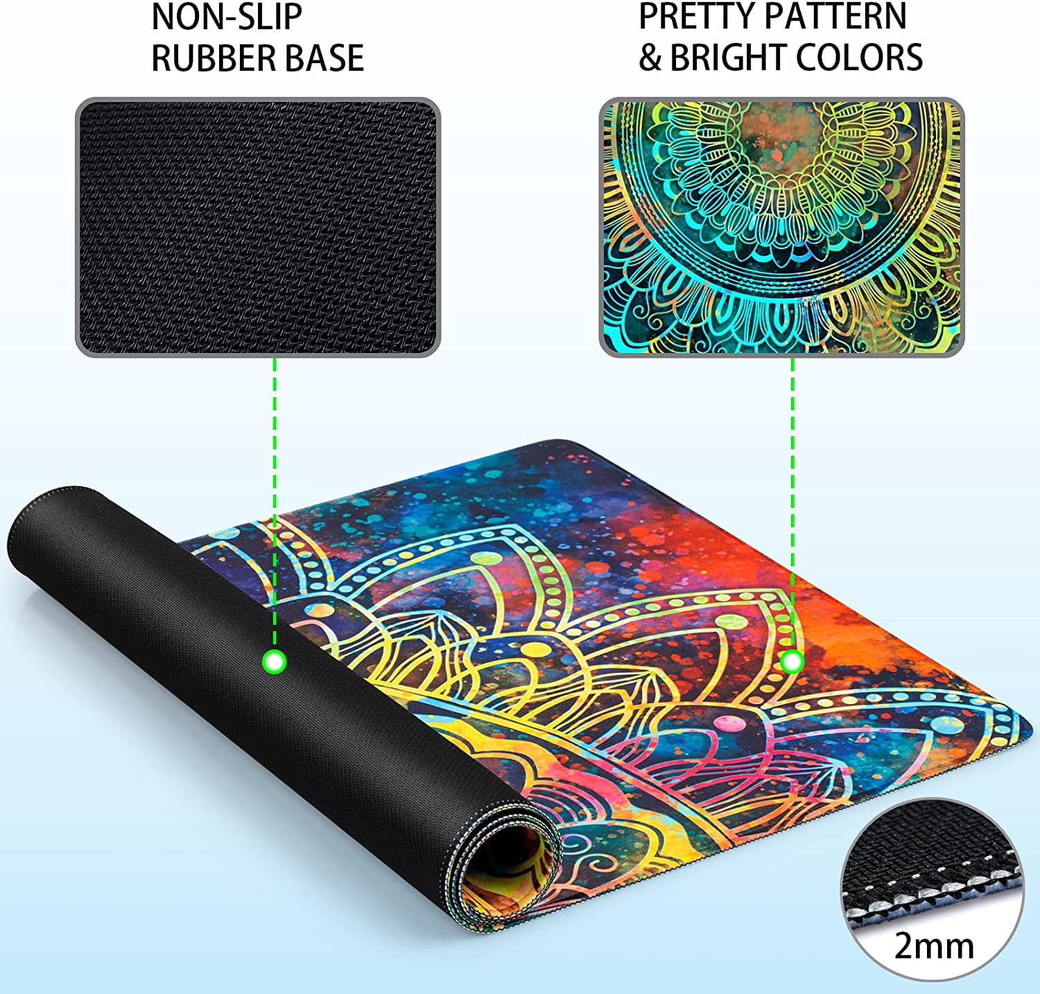 Gaming Mouse Pad, Extended Mouse Pad 31.5x15.7inch XXL Large Big Computer Keyboard Mouse Mat Desk Pad with Non-Slip Base and Stitched Edge for Home Office Gaming Work
