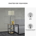 thumbnail image 4 of Signature Design by Ashley Shianne Metal Tray Floor Lamp, Brown/Black, End Table Lamp with Shelves and 3-Way Switch, 4 of 6