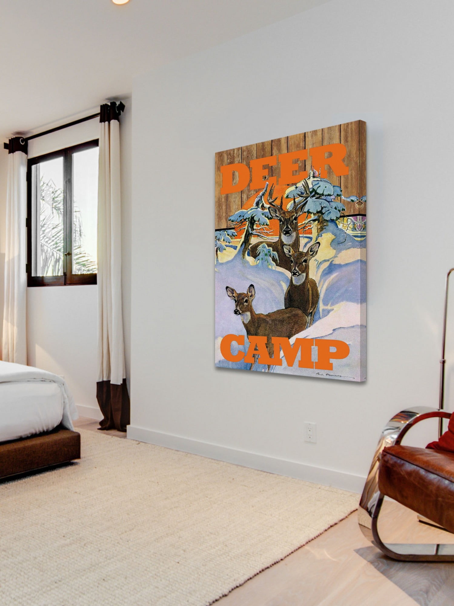 Marmont Hill Inc Marmont Hill - "Deer Camp 2" by Saturday Evening Post Painting Print on Canvas - Multi-color