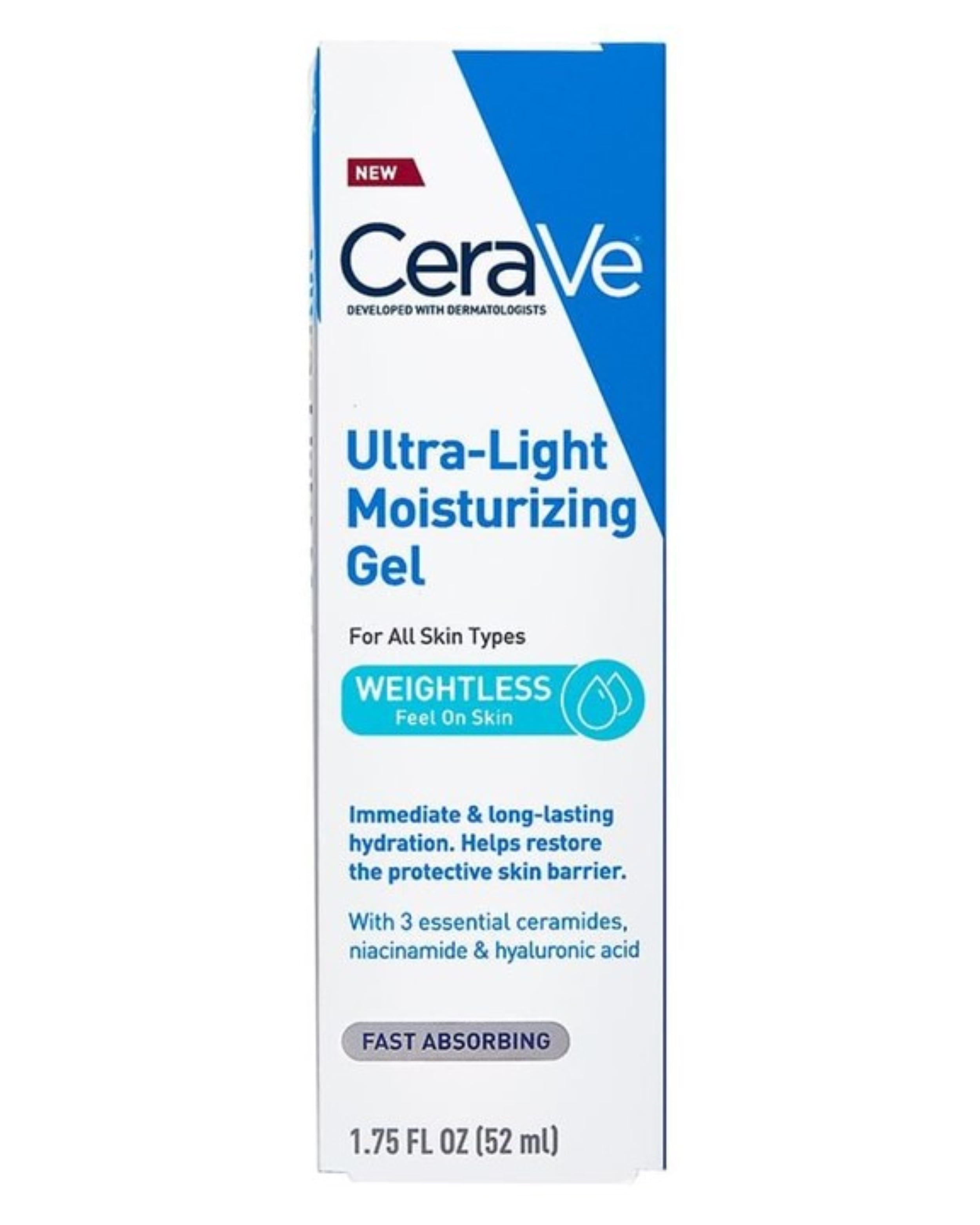 CeraVe Ultra-Light Gel Face Moisturizer with Hyaluronic Acid & Niacinamide All Skin Types 1.75 fl oz