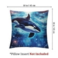 thumbnail image 4 of Space Killer Whale Funny Throw Pillow Covers Plush Cushion Protect Case for Sofa Bedroom, 4 of 7