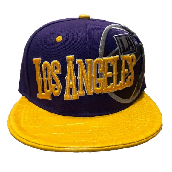 Los Angeles City Style Snapback Hat - Purple and Gold