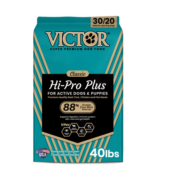 Victor Classic Hi-Pro Plus All Life Stages Beef, Chicken, Fish and Pork Recipe Dry Dog Food 40 lb