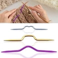 thumbnail image 1 of 3 agujas de tejer con cable, agujas de tejer a mano curvadas y torcidas para tejer suéteres, soportes de puntadas de hilo de aluminio de colores mezclados, agujas de tejer con cable, herramienta para, 1 of 7