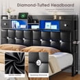 thumbnail image 6 of EnHomee Bed Frame with 2 Drawers King Size Bed Frame with Headboard & LED Lights Bed Frame with Storage & Headboard Drawers，Black, 6 of 8