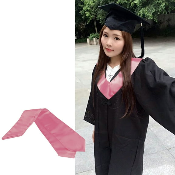 RENACLIPY Pink Plain Graduation Stole With Pointed Ends For Choir 1Set 60 Inch