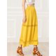 thumbnail image 3 of Falda Maxi Allegra K Con Encaje Y Cintura Elástica Vintage A-Line Para Mujer Amarillo S, 3 of 6