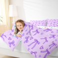 thumbnail image 3 of Manfei Kawaii Bow Knot Full Size Comforter Sets,Purple Dreamy Bowtie Bedding Comforter Set,Colorful Stars Reversible,3-Piece,1 Comforter and 2 Pillowcases, 3 of 7