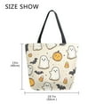 thumbnail image 5 of FORMRS Womens Canvas Tote Bag with Zipper Inner Pocket Shoulder Handbag, Halloween Cute Ghosts, 5 of 7