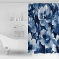 thumbnail image 4 of Small Stall Shower Curtain 36x72 Inch Narrow Half Size Navy Blue Spring Floral Bath Curtains Bathroom Decor Summer Flowers Watercolor Waterproof Fabric Shower Curtain Set with Hooks 36 Inch, 4 of 6