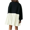 thumbnail image 5 of Dwaogom Fashion Women's Casual Over Sized Sweatshirt Long Sleeve Dress Round-Neck Ladies Patchwork Mini Dresses Halter Dresses For Women Folksy Dress Long/Short Slip Dresses, 5 of 7
