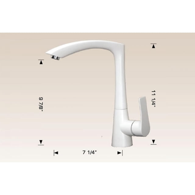 American Imaginations 1 Hole CSA Approved Stainless Steel Faucet In White Color AI-34497