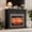 Black with Red Brick Fireplace, variant on Holliwill 44" Electric Fireplace with Mantel, Free Standing Fireplace Heater with Adjustable LED Flame, 1400W, White Brown